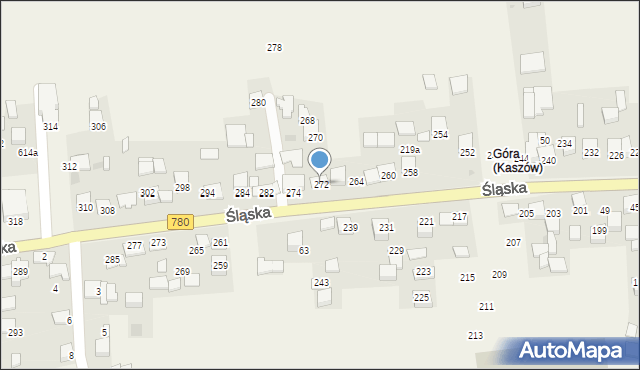 Kaszów, Śląska, 272, mapa Kaszów