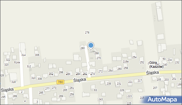 Kaszów, Śląska, 276, mapa Kaszów