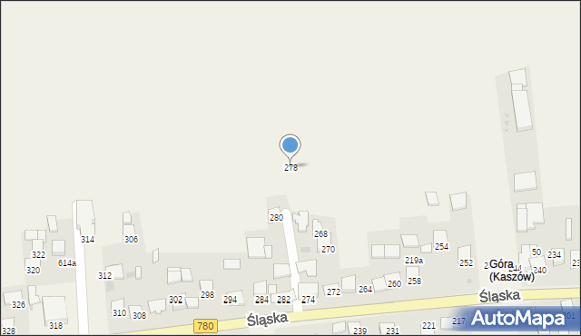 Kaszów, Śląska, 278, mapa Kaszów