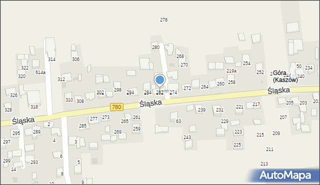 Kaszów, Śląska, 282, mapa Kaszów
