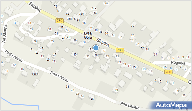 Kaszów, Śląska, 29, mapa Kaszów