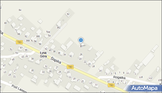Kaszów, Śląska, 30, mapa Kaszów
