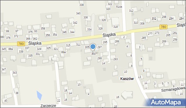 Kaszów, Śląska, 301, mapa Kaszów