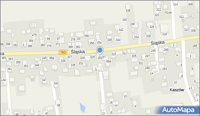 Kaszów, Śląska, 321, mapa Kaszów