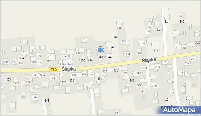 Kaszów, Śląska, 346, mapa Kaszów