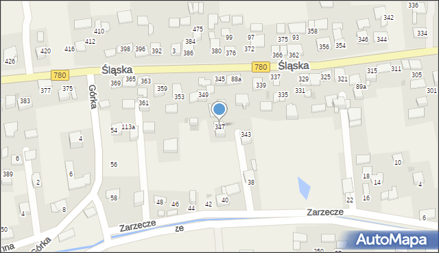 Kaszów, Śląska, 347, mapa Kaszów