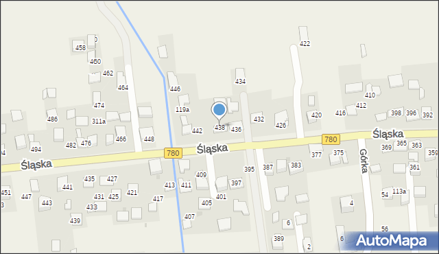 Kaszów, Śląska, 438, mapa Kaszów