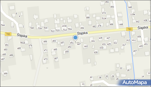 Kaszów, Śląska, 449, mapa Kaszów