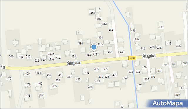 Kaszów, Śląska, 478, mapa Kaszów