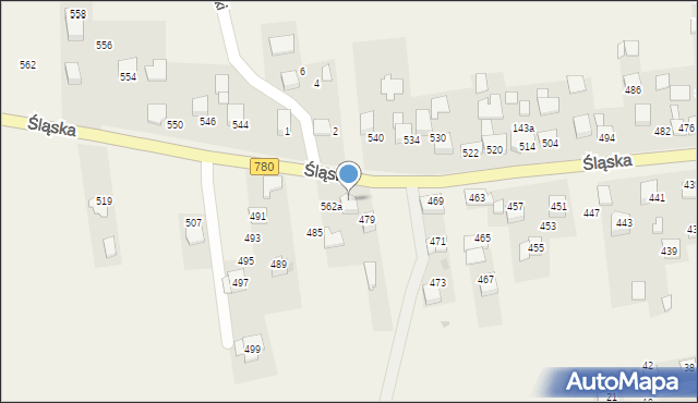 Kaszów, Śląska, 481, mapa Kaszów