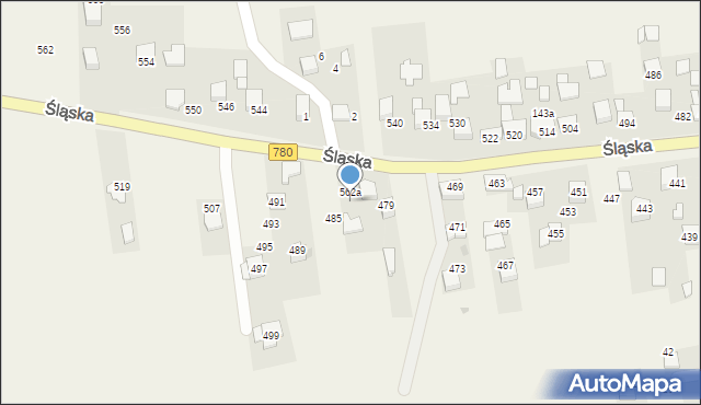 Kaszów, Śląska, 483, mapa Kaszów