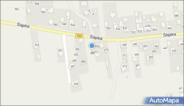 Kaszów, Śląska, 485, mapa Kaszów