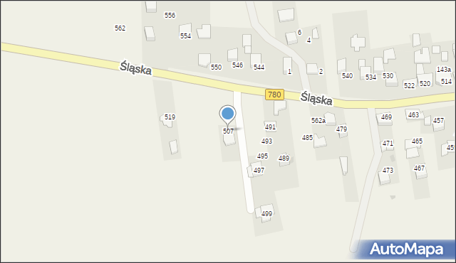 Kaszów, Śląska, 507, mapa Kaszów