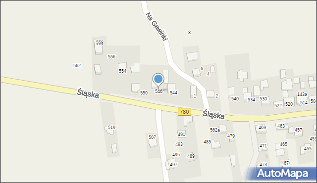 Kaszów, Śląska, 546, mapa Kaszów