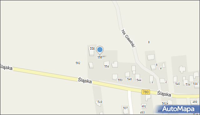 Kaszów, Śląska, 556, mapa Kaszów