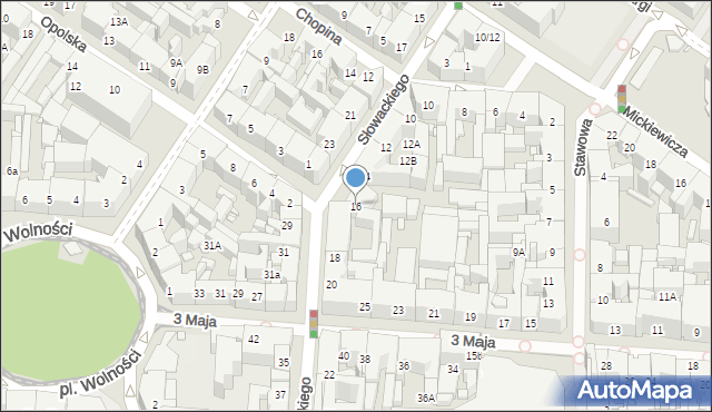 Katowice, Słowackiego Juliusza, 16, mapa Katowic