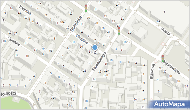 Katowice, Słowackiego Juliusza, 19, mapa Katowic