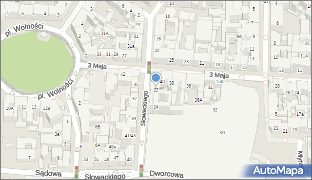 Katowice, Słowackiego Juliusza, 22, mapa Katowic