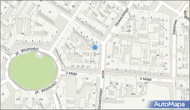 Katowice, Słowackiego Juliusza, 31, mapa Katowic
