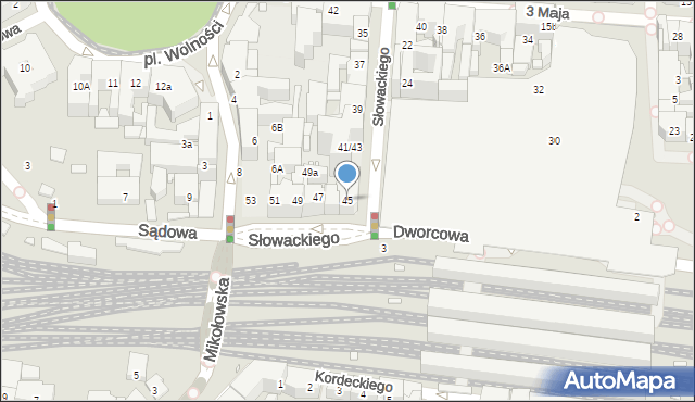 Katowice, Słowackiego Juliusza, 45, mapa Katowic