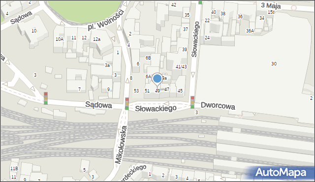 Katowice, Słowackiego Juliusza, 49, mapa Katowic