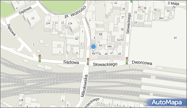 Katowice, Słowackiego Juliusza, 53, mapa Katowic