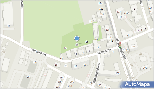 Katowice, Słoneczna, 1d, mapa Katowic