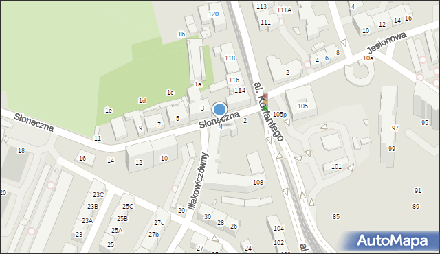 Katowice, Słoneczna, 4, mapa Katowic