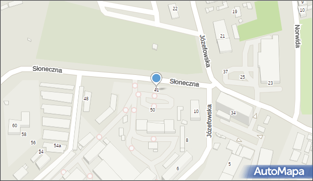 Katowice, Słoneczna, 41, mapa Katowic