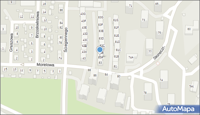 Katowice, Słoneczna, 83A, mapa Katowic