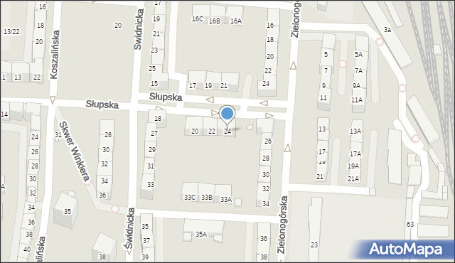Katowice, Słupska, 24, mapa Katowic