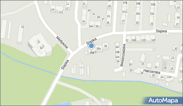 Katowice, Śląska, 36B, mapa Katowic