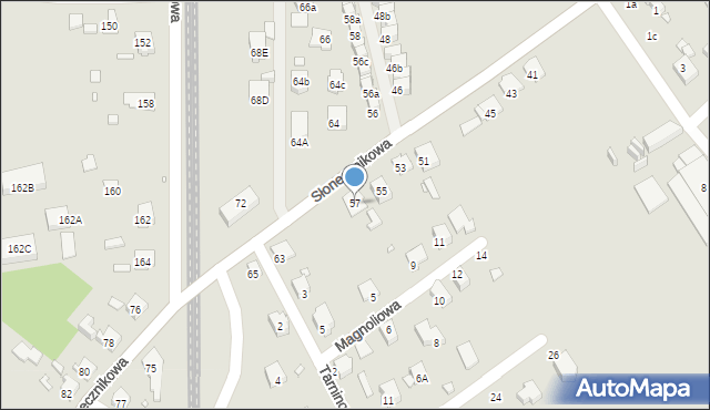 Katowice, Słonecznikowa, 57, mapa Katowic