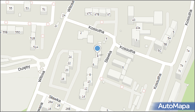 Katowice, Sławka Walerego, 4, mapa Katowic