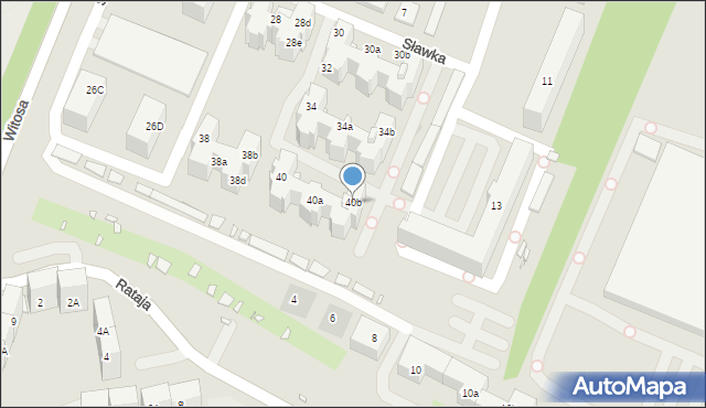 Katowice, Sławka Walerego, 40b, mapa Katowic