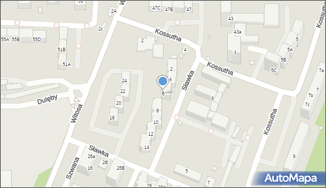 Katowice, Sławka Walerego, 6, mapa Katowic