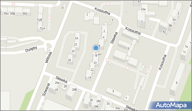 Katowice, Sławka Walerego, 8, mapa Katowic