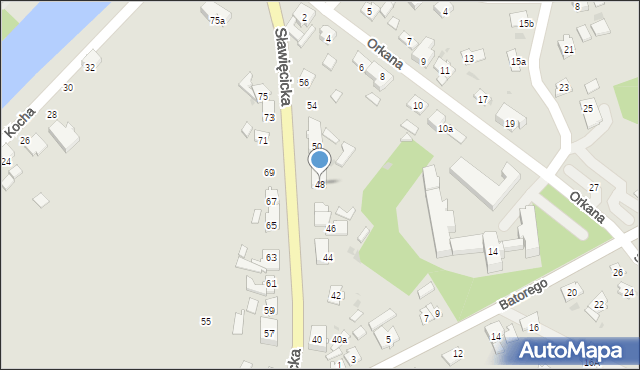 Kędzierzyn-Koźle, Sławięcicka, 48, mapa Kędzierzyna-Koźle