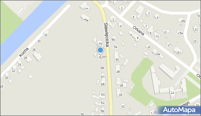 Kędzierzyn-Koźle, Sławięcicka, 71, mapa Kędzierzyna-Koźle
