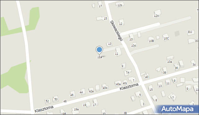 Kęty, Słowackiego Juliusza, 11a, mapa Kęty