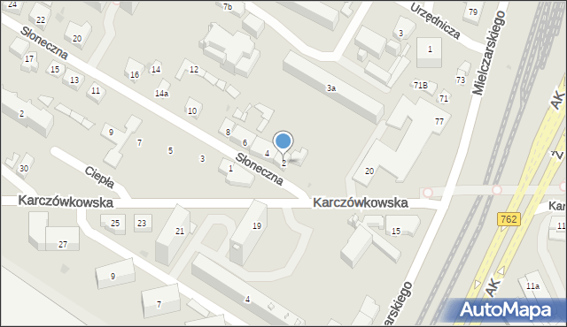 Kielce, Słoneczna, 2, mapa Kielc