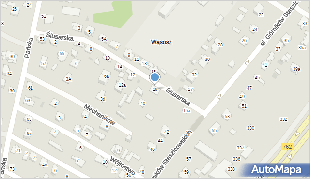 Kielce, Ślusarska, 16, mapa Kielc