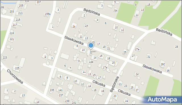 Kielce, Sławkowska, 12, mapa Kielc