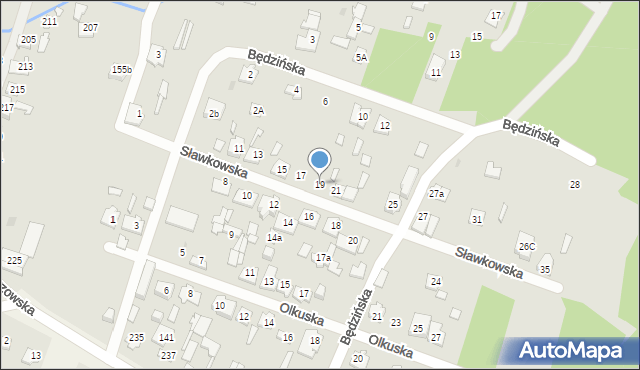 Kielce, Sławkowska, 19, mapa Kielc