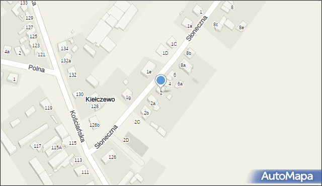 Kiełczewo, Słoneczna, 2, mapa Kiełczewo