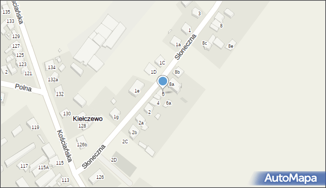 Kiełczewo, Słoneczna, 6, mapa Kiełczewo