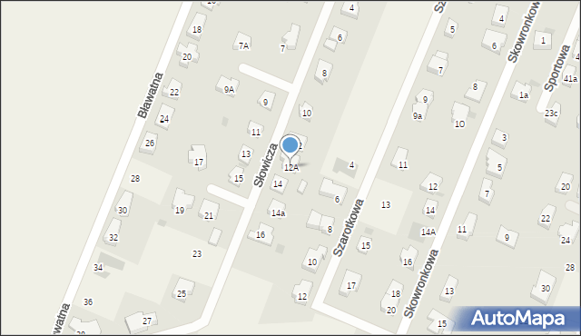 Kiełczów, Słowicza, 12A, mapa Kiełczów