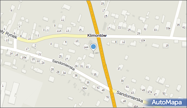 Klimontów, Słoneczna, 6, mapa Klimontów