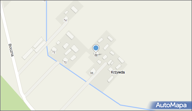 Kłoda, Słoneczna, 68, mapa Kłoda