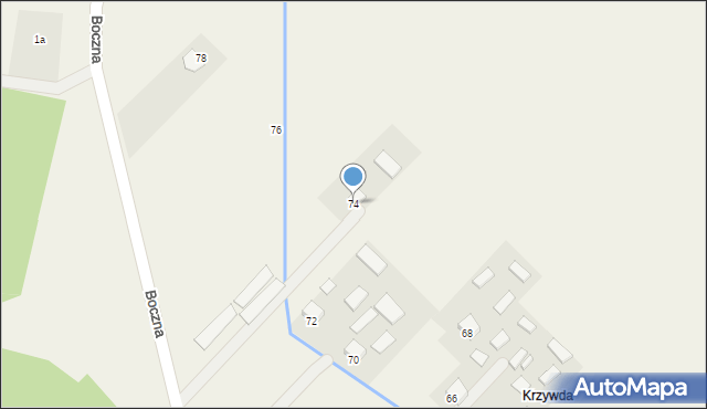 Kłoda, Słoneczna, 74, mapa Kłoda
